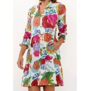 Charlee Alexis Dress Hydrangea Floral XS